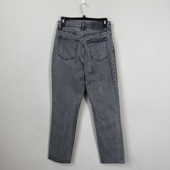 Abercrombie & Fitch Curve Love Ankle Straight High Rise Jeans Women's 4L Black - Picture 3 of 11